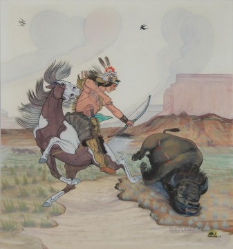  occidental Pintura - indios americanos occidentales 46